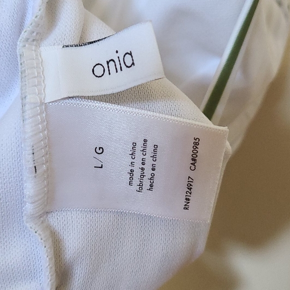 Onia Green Striped Isabella High Leg Bathingsuit - Picture 7 of 9